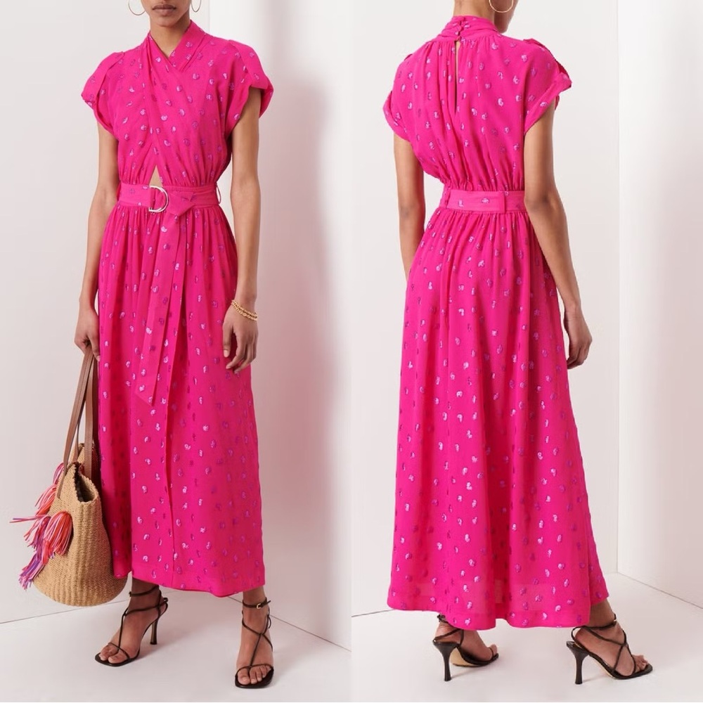 10 Crosby Derek Lam Fuchsia Dress with Polka Dot Detail